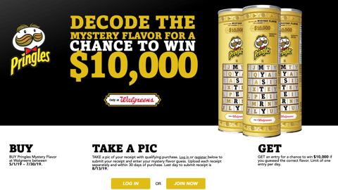 Pringles Walgreens Mystery Flavor Landing Page